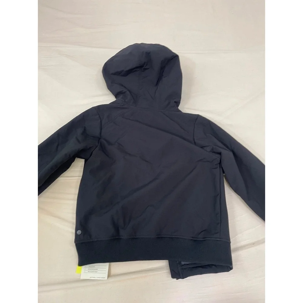 All in Motion Boys Softshell Fleece Jacket Black Hooded Water Resistant L 10/12